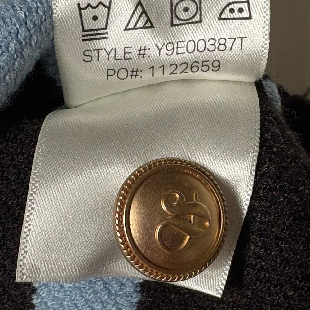 NWT Scotch & Soda Striped Knit Vest Hot Fudge Cerulean Gold Button M Cropped - Picture 8 of 10